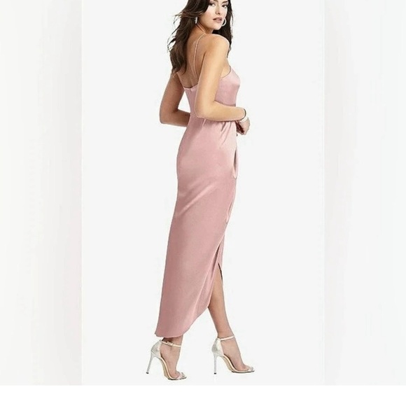 β¨ NWT After Six Satin Halter Midi Dress β Desert Rose Pink (Size 10) - Picture 2 of 6